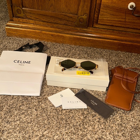 Celine Gold and Black Sunglasses - Picture 1 of 11